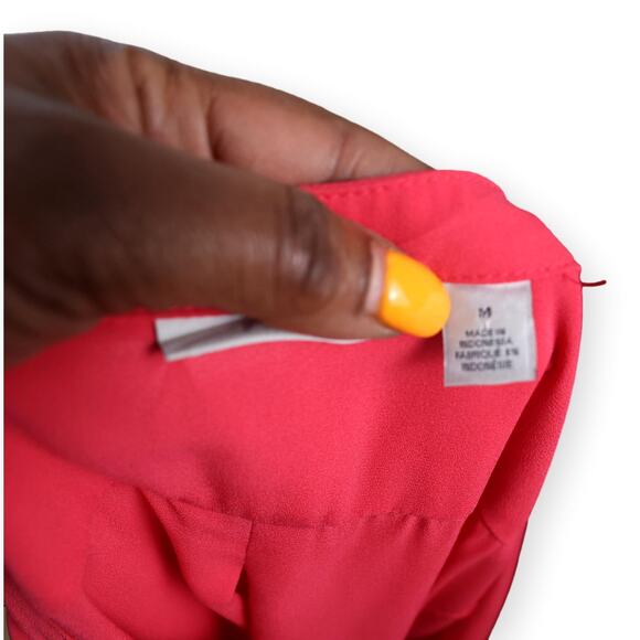 Halogen Pink Split Neck 3/4 Sleeve Blouse M - Picture 4 of 4